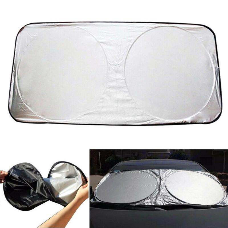 Car Sun Protection Car Sun Block Folding Car Windshield Sunshade Silver Coated Cloth Car Sunshade For Front And Rear Windshield