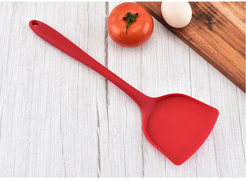 1PC Kitchen Utensil Turners Spatula Heat Resistant Integrate Handle Silicone Spoon Scraper Pan Spatula Cake Kitchen Cook OK 1198