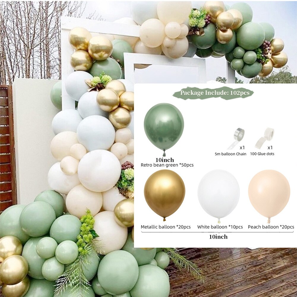 Juego de arco de globos, guirnalda de globos verde y rosa, confeti, soporte para decoración de boda, de cumpleaños, 117 Uds.