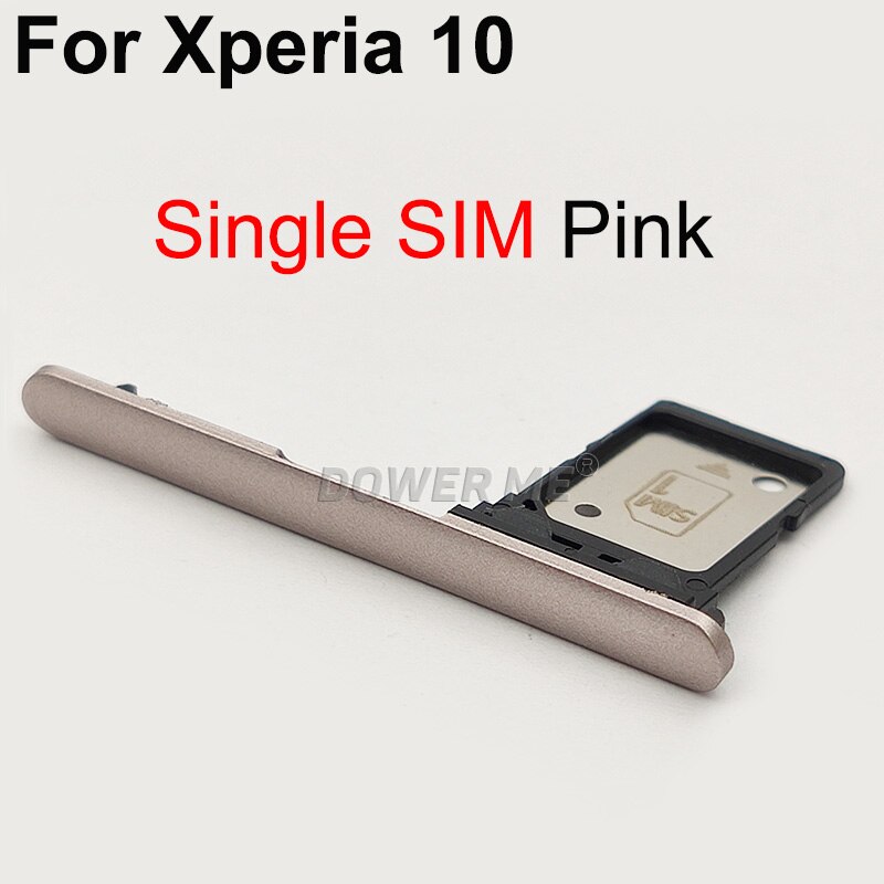 Dower Me Enkele Dual Sim Card Holder Reader Sim Tray Slot Met Cover Voor Sony Xperia 10 I3113 I3123 I4113: Pink Single SIM