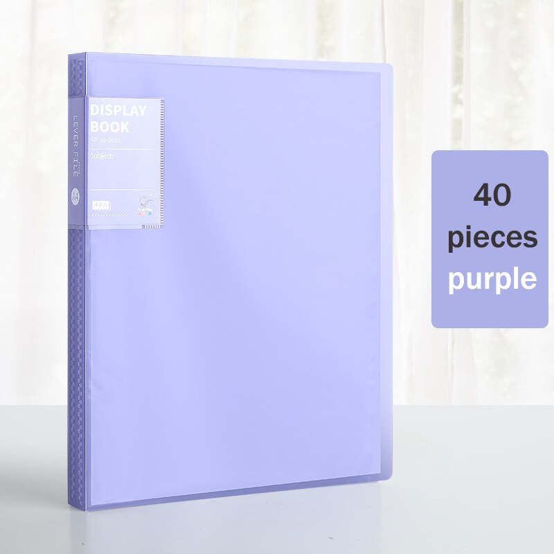 Organizador portátil para piano, 30, 40, 60, 80 páginas, tamanho a4, nota musical, folha de documentos, pasta de armazenamento, pp, pastas de escritório fosco: 40 sheets purple