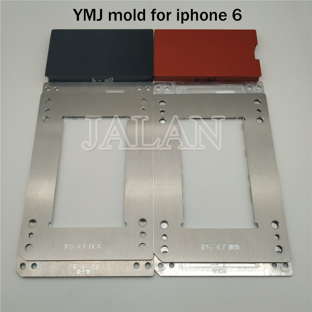 Ymj lamineringsform telefon 6 digitizer display skärm glas med ram oca laminering