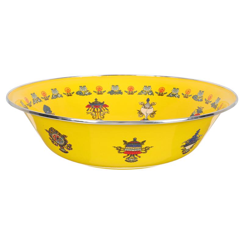 Retro Enamel Soup Basin Thick Storage Basin Decorative Enamel Washbasin for Kitchen