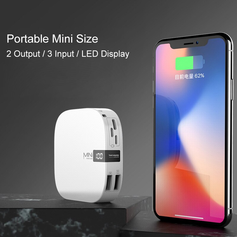 einzigartige 10000mAh Tragbare Mini Größe 3 eingang Doppel USB Ausgang Energie Bank Externe Batterie Energie Für Handy, Mobiltelefon telefon