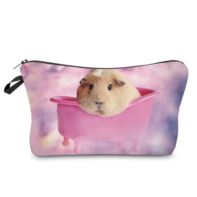 DAOXI Women Toiletry Bag 3D Animal Printing Portable Large Cosmetic Organizer for Travelling Necessaries