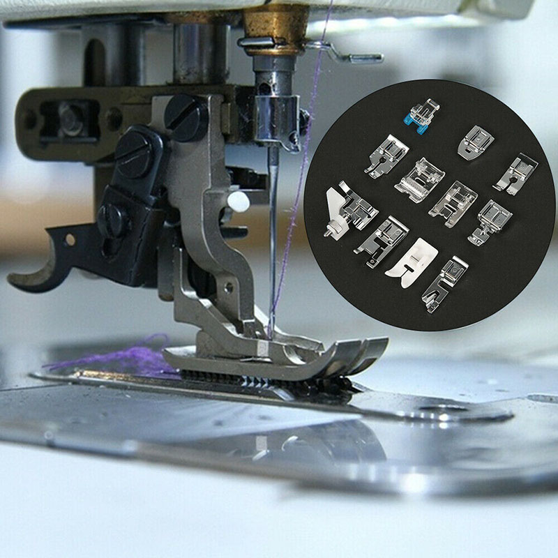 11PCS Sewing Machine Presser Feet Tool Kit Metal Sewing Machines Low Shank Snap Presser Feet For Brother Singer Janome Machine