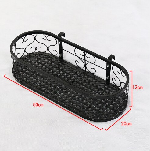 Hanging Rack Organizer Flower Pot Storage Basket Rack Closet Holders Balcony Rail Planter Shelf Fence Railing Flower Pots Holder