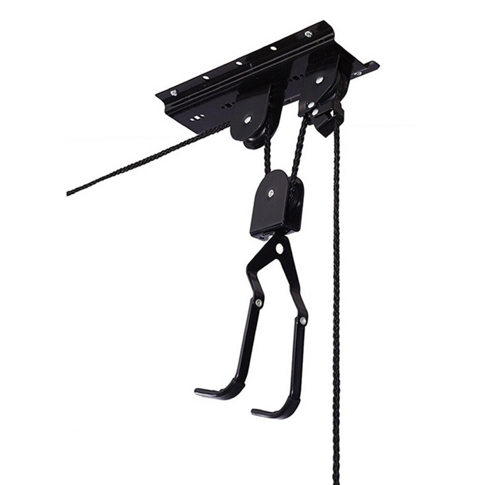 Ceiling Lift Cargo Racks for Bicycle Bike Storage Garage Hanger Mounted Hoist Pulley Rack 55lbs Metal Lift Assemblies
