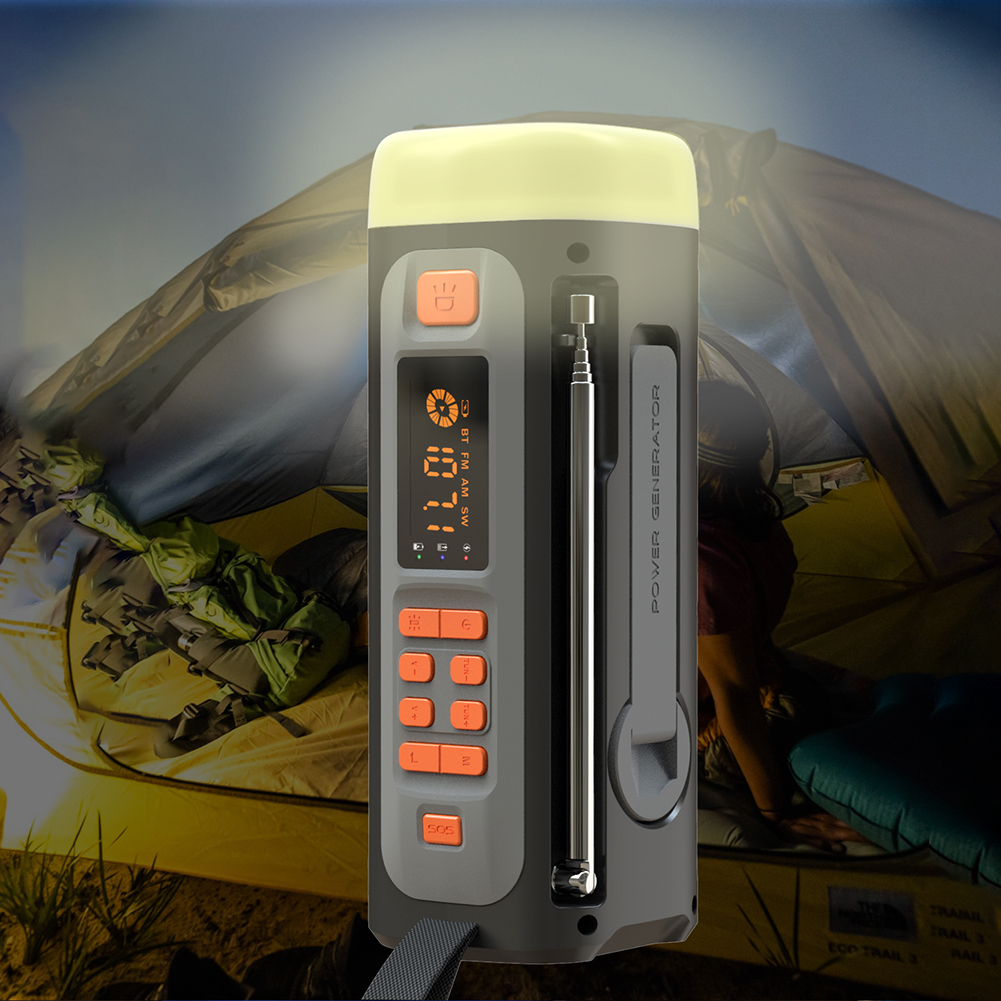 eppfun Emergency FM DAB BT Radio Multifunction Portable Solar Hand Crank Radio with Flashlight Solar SOS Outdoor Camping