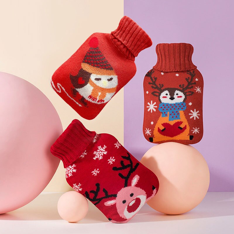 1000ml vandflaskegummi varmt vand baghåndsvarmere mavevarmer jul håndvarmere klassisk håndvarmer