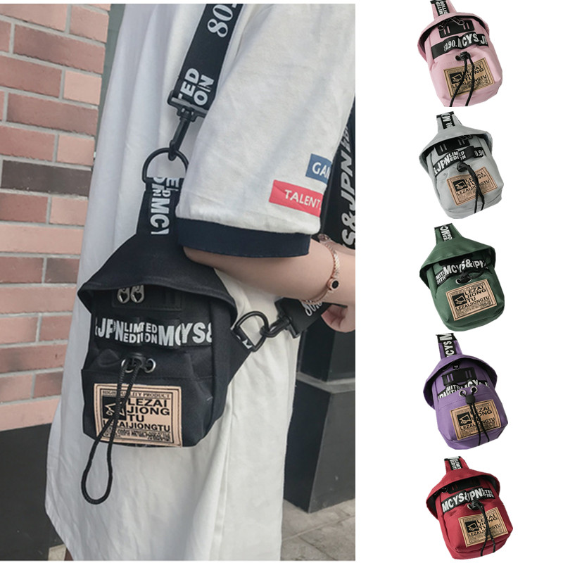 Canvas dames brief schouder messenger crossbody tas studenten mini telefoon tas mannen sport kleine borsttas