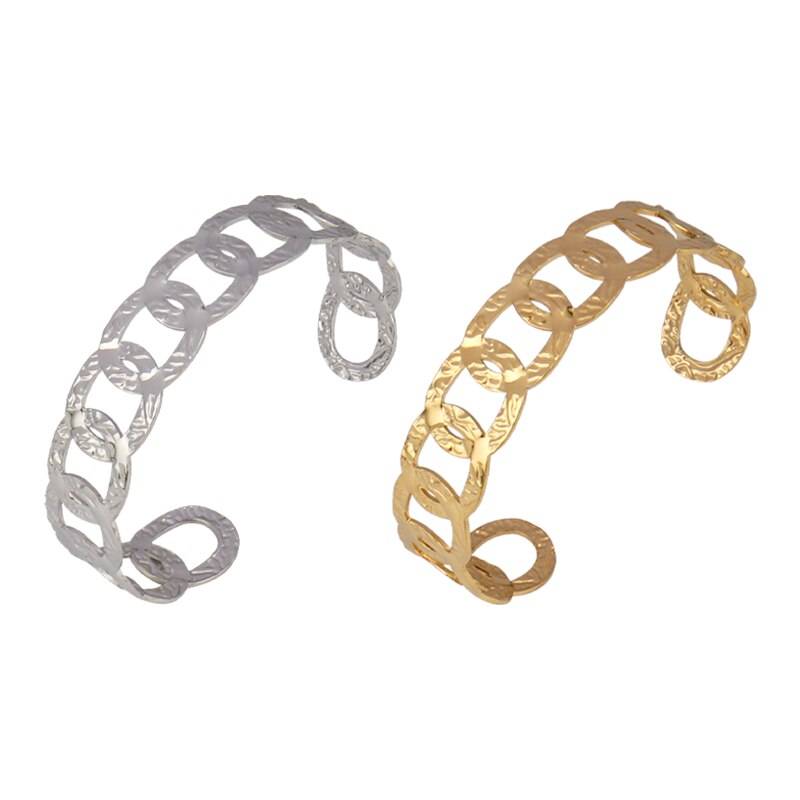 Women Stainless Steel Bracelets For Women Geometric Snake Bangle Bracelet Cuban Open Cuff Bracelet Punk Bracelet Jewelry: 2130-2131 / Gold