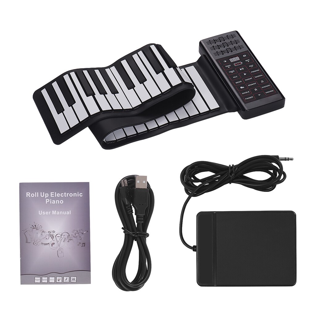 Draagbare Elektrische Piano 88 Toetsen Roll Up Piano Multifunctionele Digitale Piano Toetsenbord Ingebouwd Speaker Oplaadbare Lithium Batterij