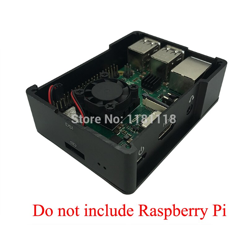 Raspberry pi 3/4 Model B aluminum black/silver case, with Fan Heatsink