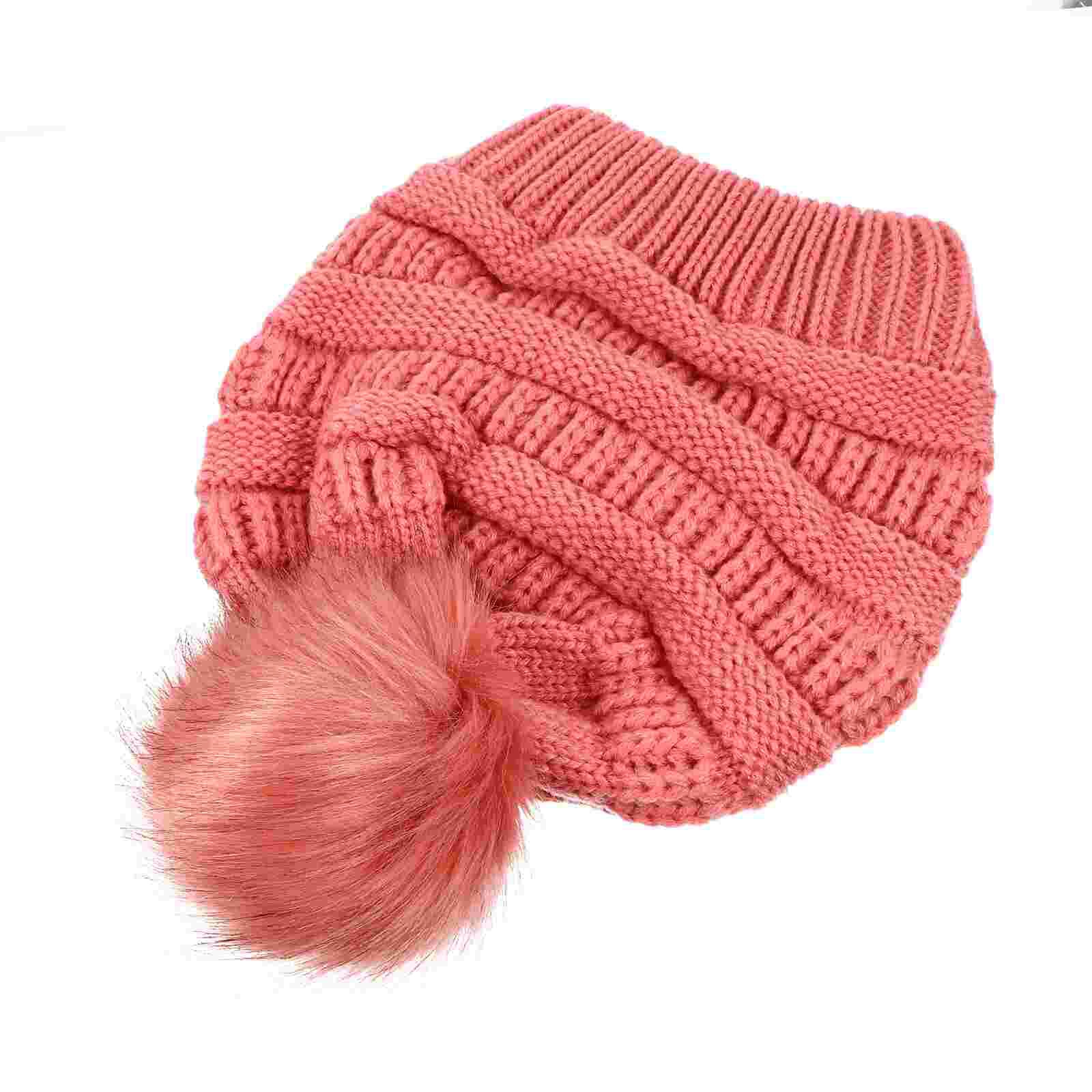 1Pc Winter Knit Fluffy Modieuze Winter Warm Hoeden Gebreide Beanie