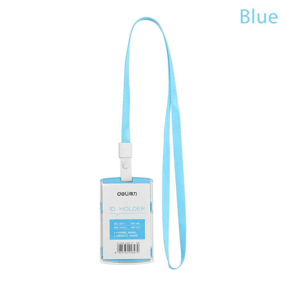 1PC Work Card Holders With Rope Aluminium Alloy Card Holder Employee Name ID Card Cover Metal Work Certificate Identity Badge: blue 1