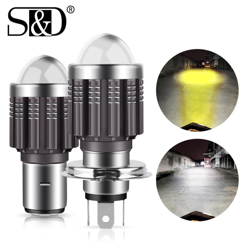 Bombillas LED para faro delantero de motocicleta, luces antiniebla para Moto, H4, H6, BA20D, CSP, blanco, amarillo, Hi Lo, 12V, 1 ud.