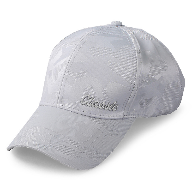 Casquette de baseball imprimée d'été pour protection solaire, à large bord, avec dôme en lettres: Light Gray / 59-62cm