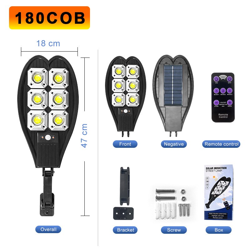 10000 watt solcellelys gatelys 15000 mah utendørs solcellelampe 504 ledet lys vegg sollys pir bevegelsessensor hagebelysning fjernkontroll: 180 kolbe solenergi