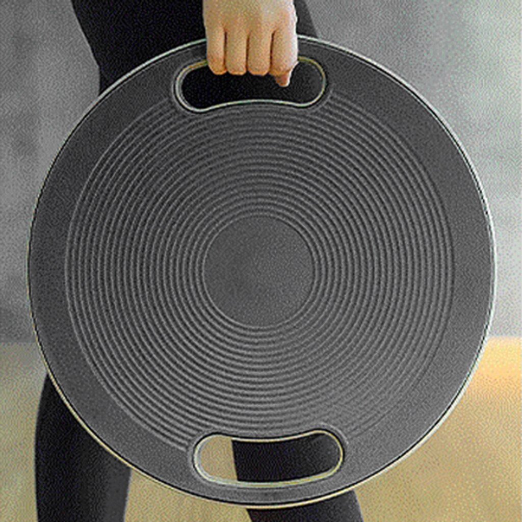 Wobble Balance Board Stability Muscle Train Trainer Fitness with Handle: Black