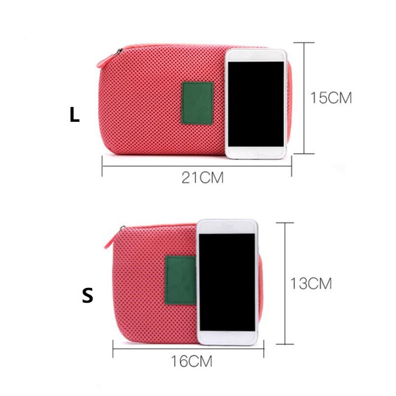 PURDORED 1 Pc Portable Solid Digital Storage Bag Travel Mini Earphone Cable USB Bag Earphone Devices Organizer Storage Wrap
