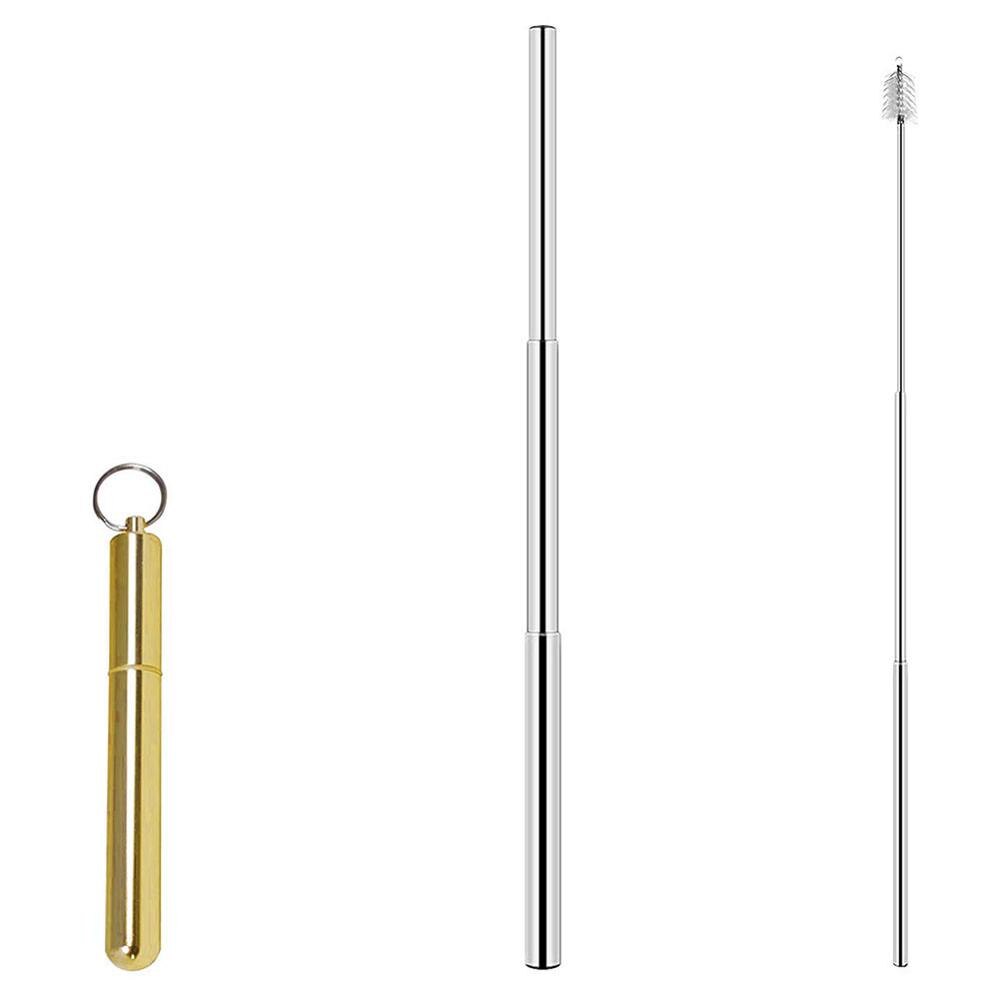 Pajilla de Metal plegable portátil, plegable, reutilizable, Pajita para beber, pajitas de acero inoxidable, accesorios para Bar