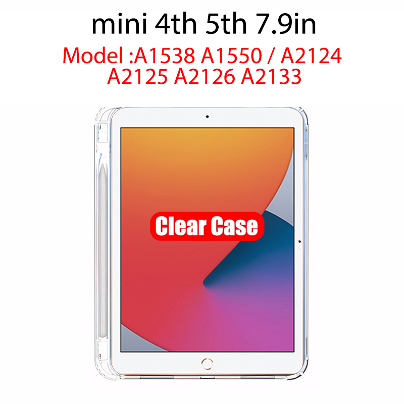 Clear Case For iPad 10th 9th 8th 7th 6th 5th Generation With Pencil Holder Case iPad Air 11 5 4 3 Pro 13 12.9 Mini 6 7 Tpu Cover: Brown
