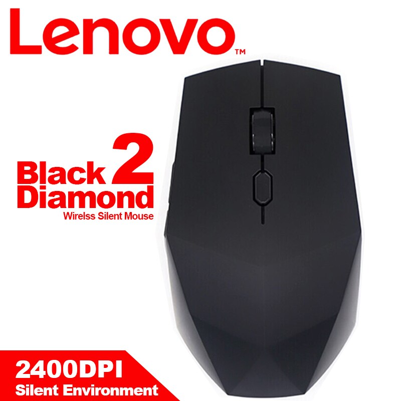 Original lenovo black diamond 2 trådløs mus med 2400 dpi lydløs mus til vindue mac os