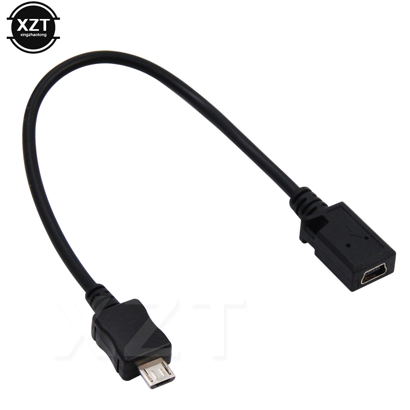 0.1 M 10 cm Mini USB Female naar Micro USB Male Connector Adapter Kabel voor telefoons MP3 MP4