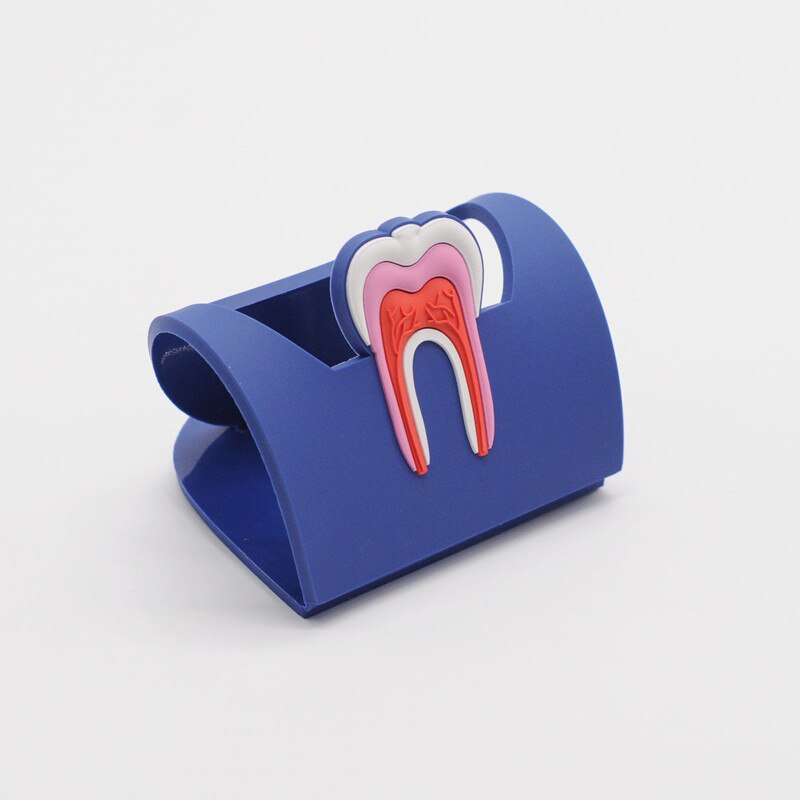 Support de présentoir porte-badge en forme de molaire en caoutchouc 6 couleurs pour dentaire: 5pcs Navy blue