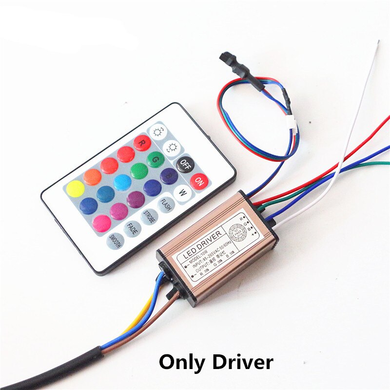 10W 20W 30W 50W 100W RGB Chip Light And Waterproof IP66 LED Driver Power Supply Adapter Transformer Remote Control AC85-265V: black / 6V