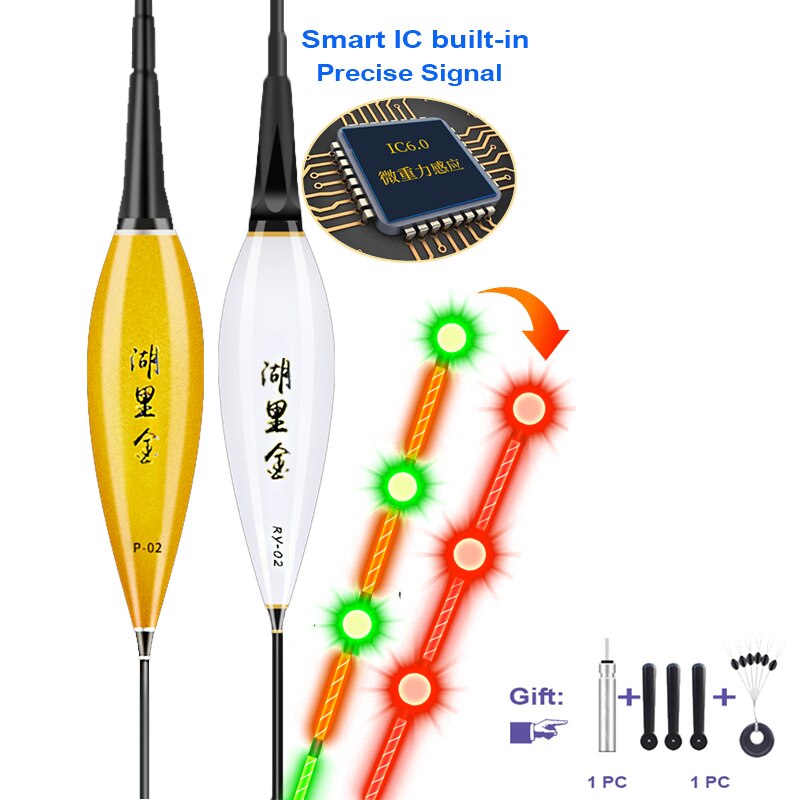 HLJFISHING Fishing Float Electric Float Gravity Sensor LED Luminous Floats Smart Ic Build-in High Brightness Day-Night Dual-Use