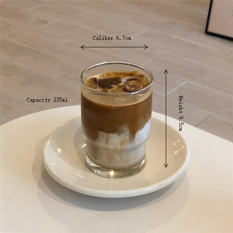 Cutelife koreanske stil ins kaffekop glas koldt vand kop milkshake glas amerikansk latte glas sodavand drik skud glas