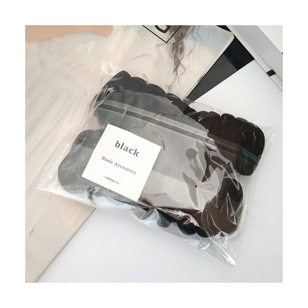 50/- piece set of women's/girls 4cm 2cm nylon elastic hair bands, ponytail holders, rubber bands, scrunchies, headbands, hair accessories: Black