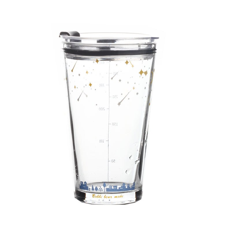450ml glass kopp tegneserie frokost drikke vann sippy kopp glass med lokk vannkopp netto rød søt melk juice kopper: meteor 450ml