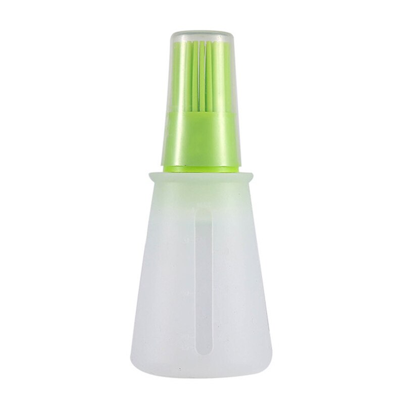 Botella de aceite para barbacoa con cepillo, dispensador de aceite de silicona para hornear, herramientas para asar a la parrilla, pinceles de cocina: Verde