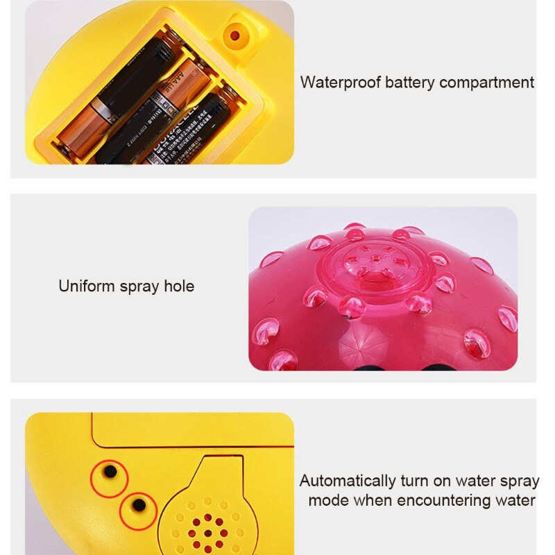 Elektrische Automatische Inductie Waternevel Bal Babybadje Speelgoed Led Kleurrijke Lichte Muziek Sprinkler Badkamer Bad Speelgoed