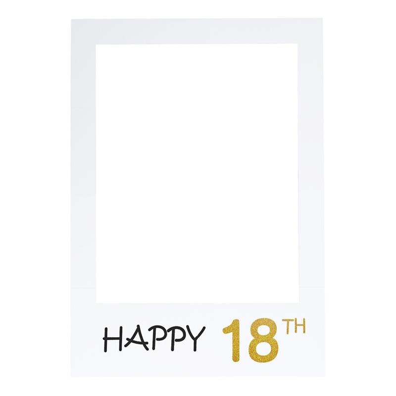 1pc grattis på födelsedagen fotoram födelsedagsbilder jubileumsutskärningar monter rekvisita fest gynnar förnödenheter dekoration: Glad 18