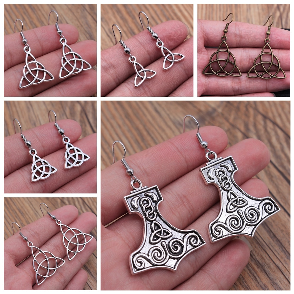 Acero Inoxidable Para Hombres Viking Wolf Celtic Triquetra Symbol Ring, Mitología Nórdica Odin Fenrir Animal Amuleto Ring, Vintage Hecho A Mano Pulido Estilo Gótico Joyería