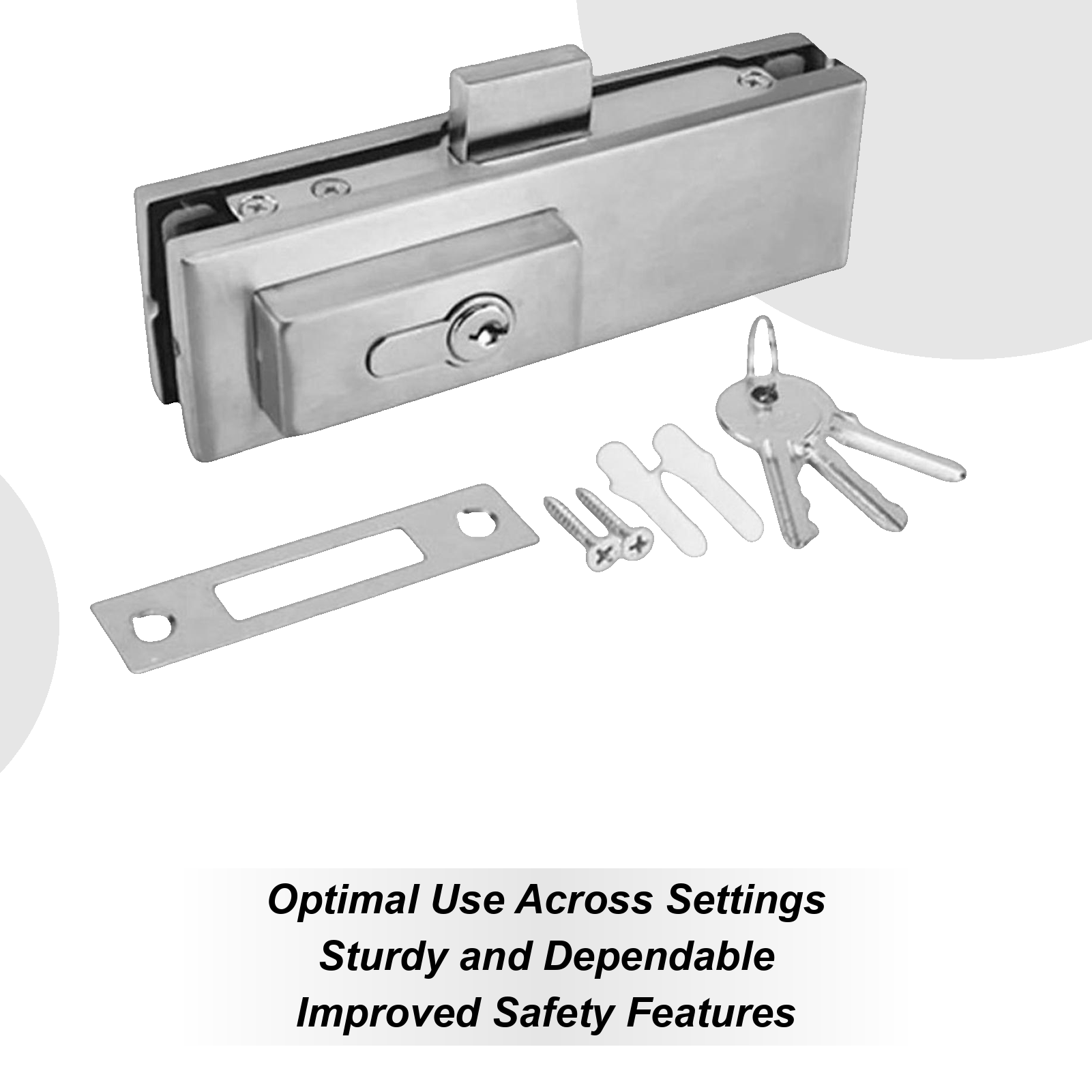 Office Glass Door Lock 10-12mm Bathroom Door Lock Bedroom Balcony Glass Door Lockset Home Security Hardware Accessories