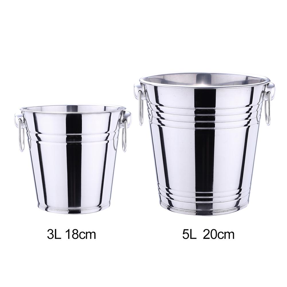 Cubo aislado para hielo de acero inoxidable Premium para champán, vino y cerveza. Bañeras y cubos de Metal para bebidas, para fiestas, bebidas