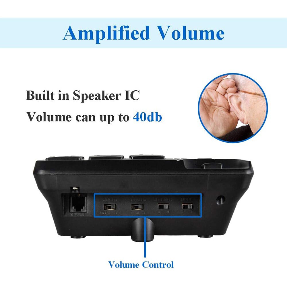 Amplified Grote Knop Vaste Telefoon Senioren Perfect Voor Low Vision En Slechthorenden Aids Met Luid Handsfree Speakerphone