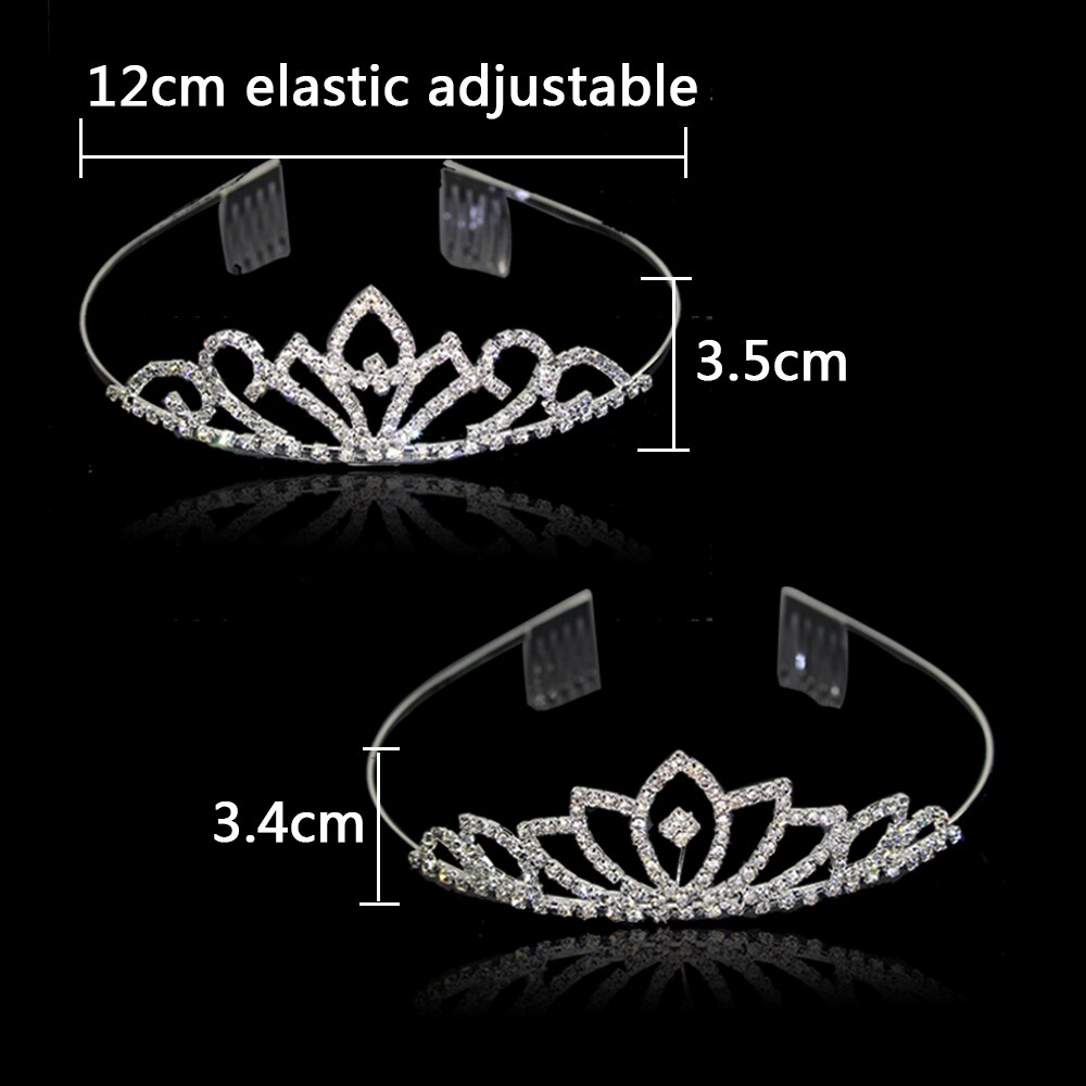 Carddoor Schattige Prinses Tiara 'S Bruiloft Haarbanden Bridal Crown Kammen Strass Haaraccessoires Meisjes Kid Mode Haar Sieraden