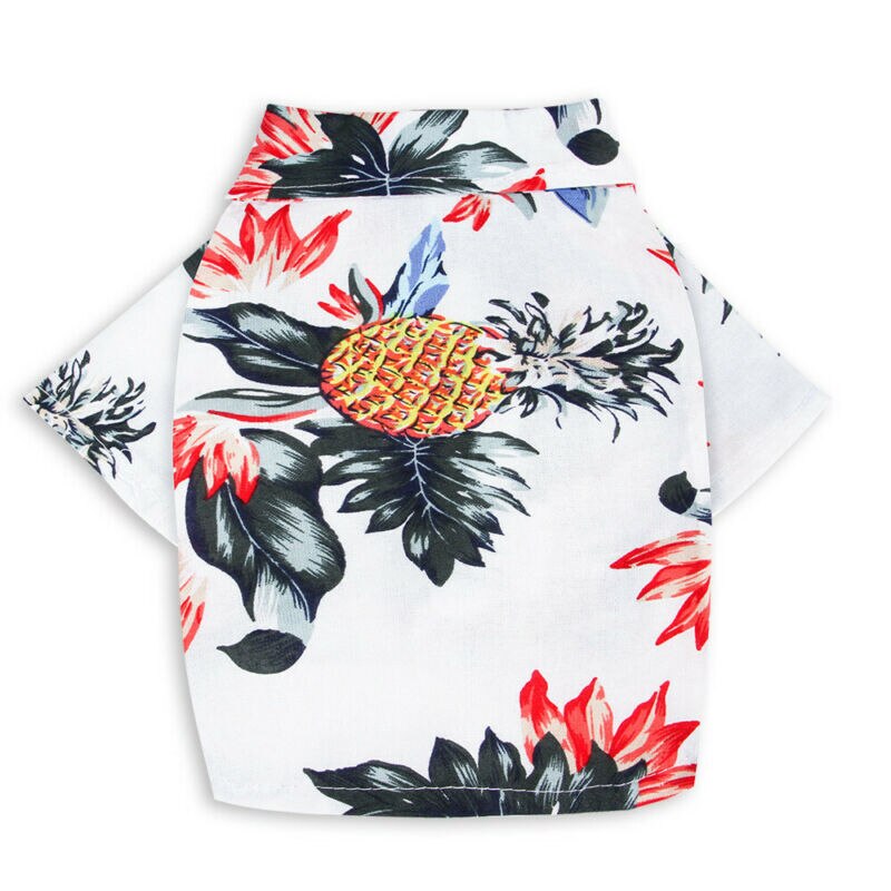 Zomer strand shirt hond print hawaii strand casual huisdier puppy reizen shirt blouse