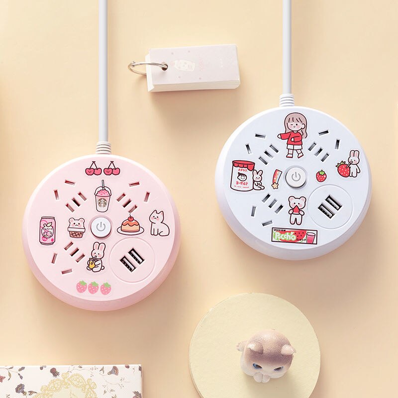 Multifunctional Socket USB Plug Board with Long Line with Safety Door One Turn Multi Converter Plug Board Light Switch Plate