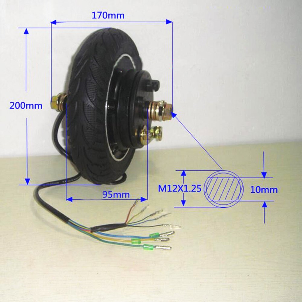 Electric Scooter Hub Wheel Motor 24V 36V 48V 350W DC Brushless Toothless Wheel Motor Scooter Wheel Bicycle Bike Motor