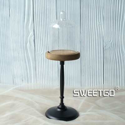 Sweetgo wood cupcake stativ miclandscape/konserverede blomst lysestager med pc kuppel fest leverandør til bryllup: Kaffe høj