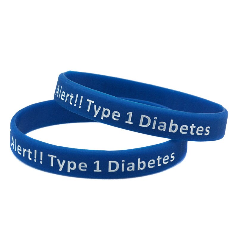 Typ 1 Diabetes Silikon Armbinde Typ 1 Diabetes Warnung Wort Hand Band Armbinde