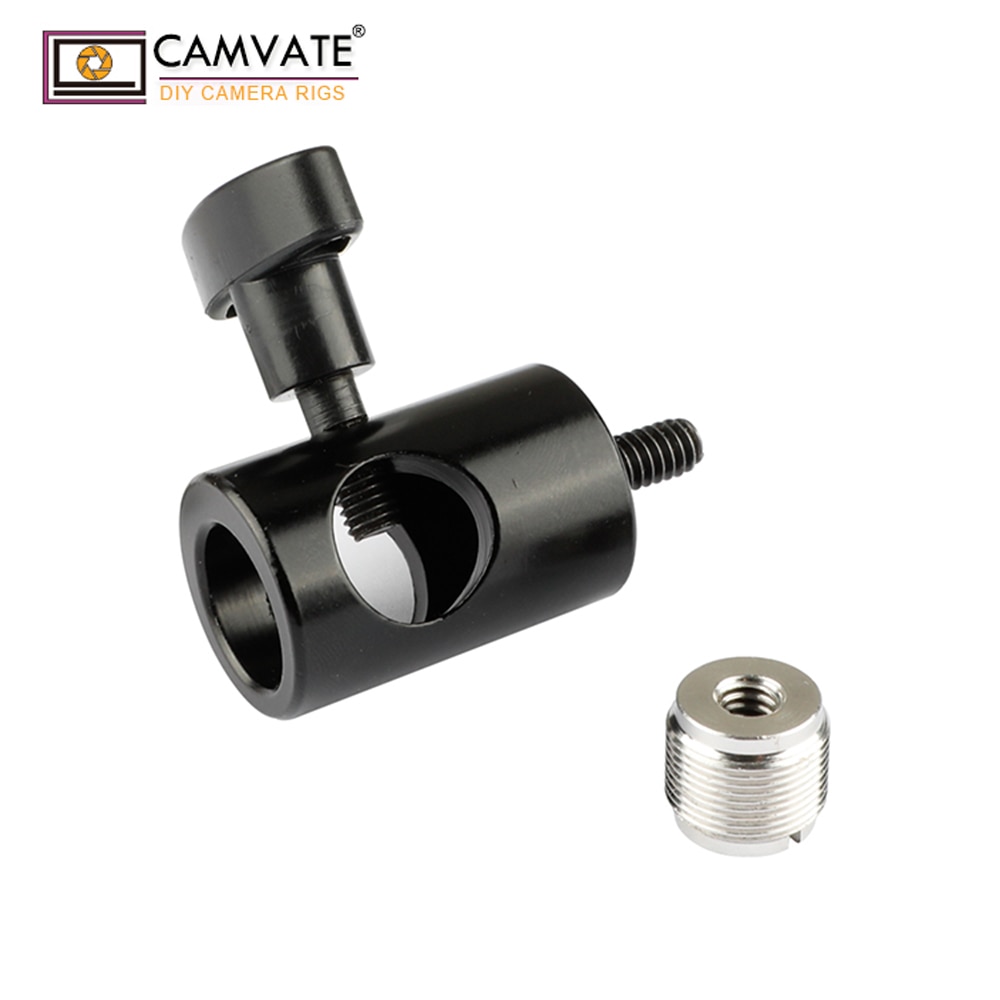 CAMVATE Light Pole Connector + Microphone Screw Adapter With 1/4&quot;-20 Female To 5/8&quot;-27 Male For Light Pole/Microphone Bracket