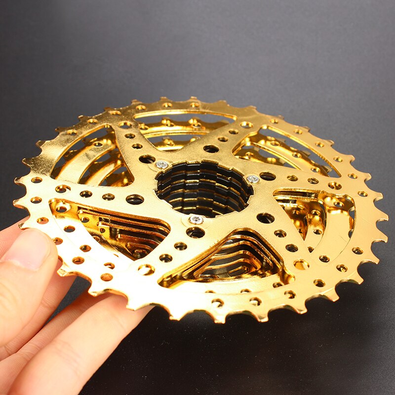 SUNSHINE-SZ 11-32T 9Speed Cassette 9 s Gold Freewheel MTB Mountain Bike Bicycle Steel Golden Sprockets for parts System